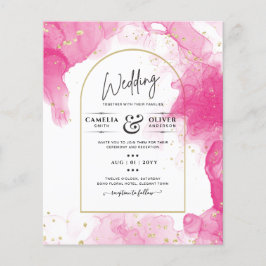 LeahG ROSA GULD BLÄCK Abstrakt  Wedding INVITE Flygblad