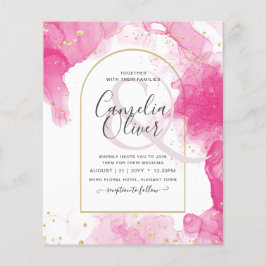 LeahG ROSA GULD BLÄCK Abstrakt  Wedding INVITE Flygblad