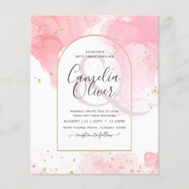 LeahG ROSA GULD BLÄCK Abstrakt  Wedding INVITE Flygblad