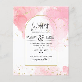 LeahG ROSA GULD BLÄCK Abstrakt  Wedding INVITE Flygblad