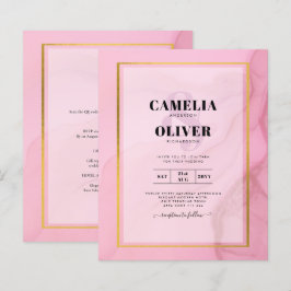 LeahG  Rosa Guld BLÄCK Ombre Wedding INVITE
