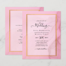 LeahG  Rosa Guld BLÄCK Ombre Wedding INVITE
