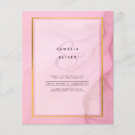 LeahG  Rosa Guld BLÄCK Ombre Wedding INVITE Flygblad