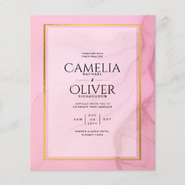 LeahG  Rosa Guld BLÄCK Ombre Wedding INVITE Flygblad