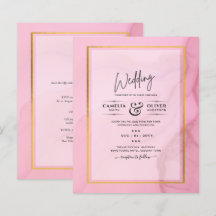 LeahG Rosa Guld INK Ombre Bröllops INVITATION