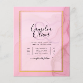 LeahG Rosa Guld INK Ombre Bröllops INVITATION Flygblad