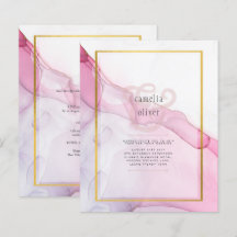 LeahG ROSA Lila Bläck Abstrakt Wedding INVITE