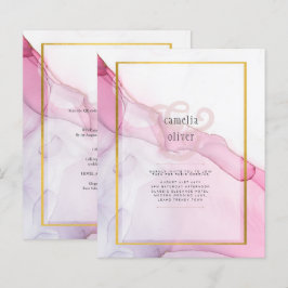 LeahG ROSA Lila Bläck Abstrakt Wedding INVITE