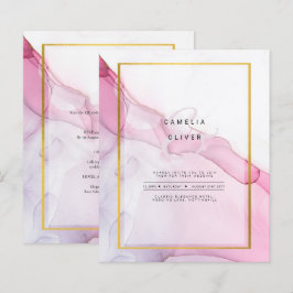LeahG ROSA Lila Bläck Abstrakt Wedding INVITE