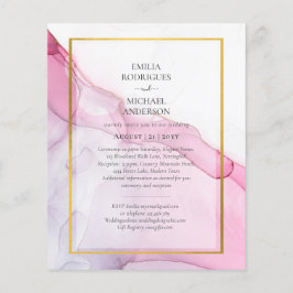 LeahG ROSA Lila Bläck Abstrakt Wedding INVITE Flygblad