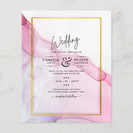 LeahG ROSA Lila Bläck Abstrakt Wedding INVITE Flygblad