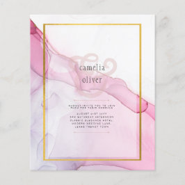 LeahG ROSA Lila Bläck Abstrakt Wedding INVITE Flygblad