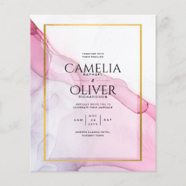 LeahG ROSA Lila Bläck Abstrakt Wedding INVITE Flygblad