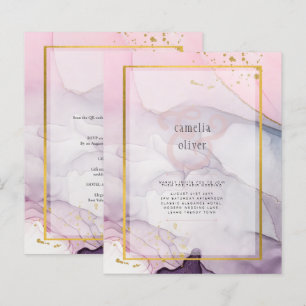 LeahG Rosa Lila Lavendel Guld BLÄCK Bröllops INBJU