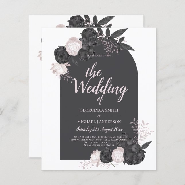 LeahG Rosa rosa rosor modern höst vinter bröllop (Fram/baksida)