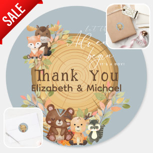 LeahG:s Anpassningsbar Cutesy Woodland Animals Bab Runt Klistermärke