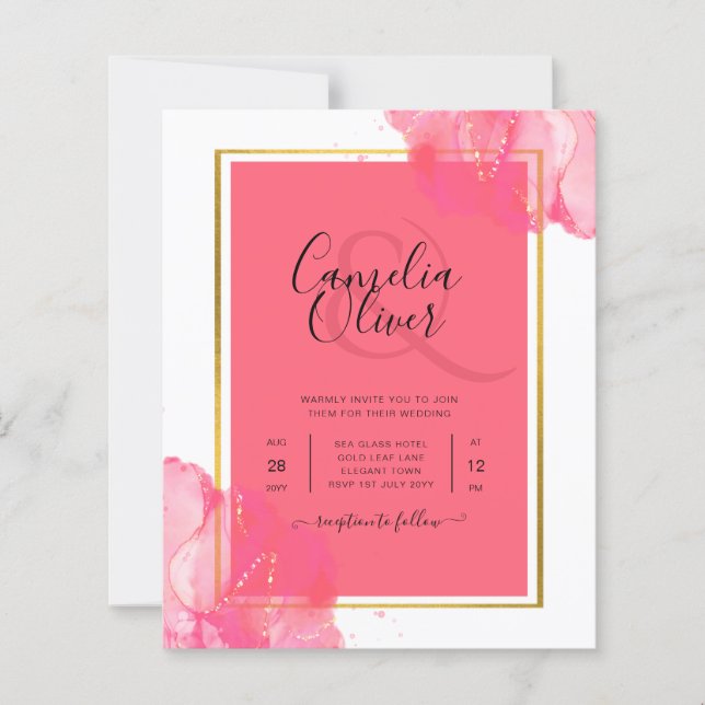 LeahG Salmon ROSA GULD BRÖLLOP Alcohol Bläck (Framsida)