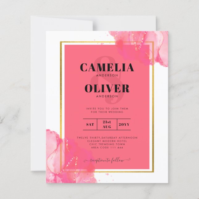 LeahG Salmon ROSA GULD BRÖLLOP Alcohol Bläck (Framsida)