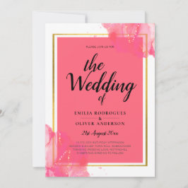 LeahG Salmon ROSA GULD BRÖLLOP Alcohol Bläck Inbjudningar