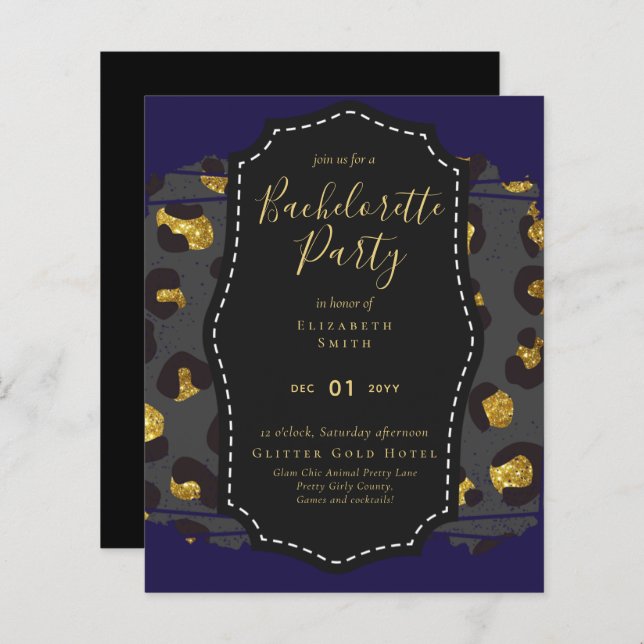 LeahG Söt Girly Bachelorette Glam Animal Prints (Fram/baksida)