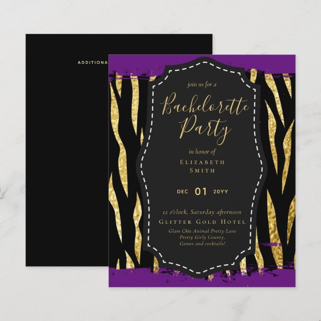 LeahG Söt Girly Bachelorette Glam Animal Prints (Fram/baksida)
