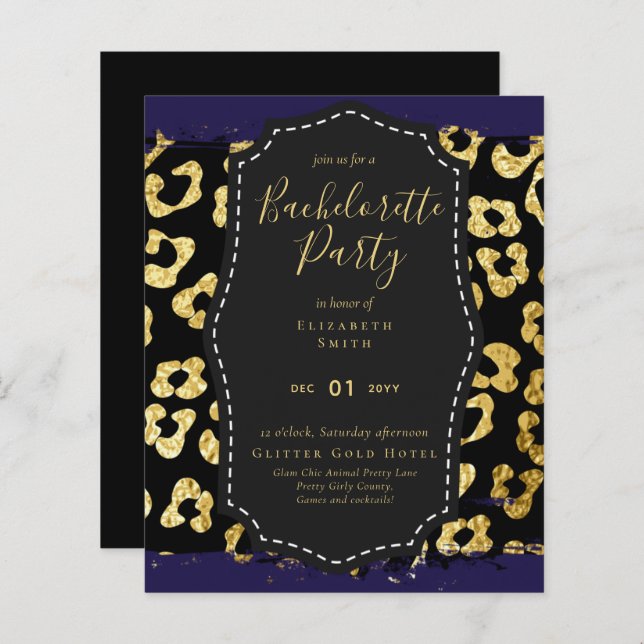 LeahG Söt Girly Bachelorette Glam Animal Prints (Fram/baksida)