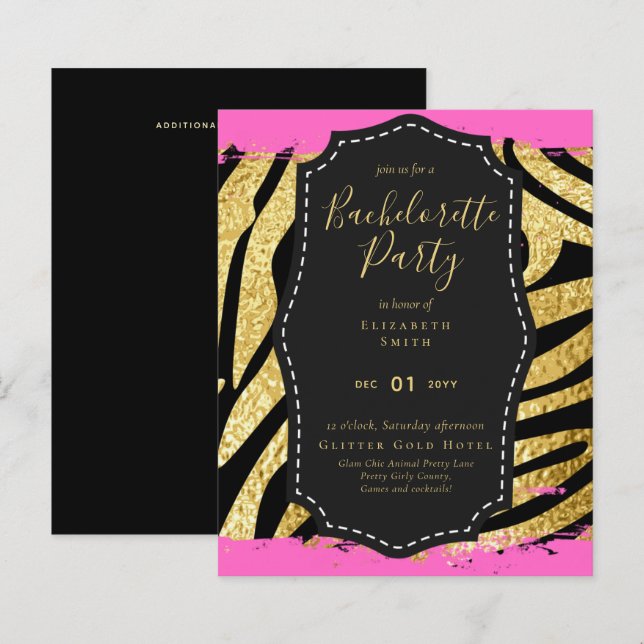 LeahG Söt Girly Bachelorette Glam Animal Prints (Fram/baksida)