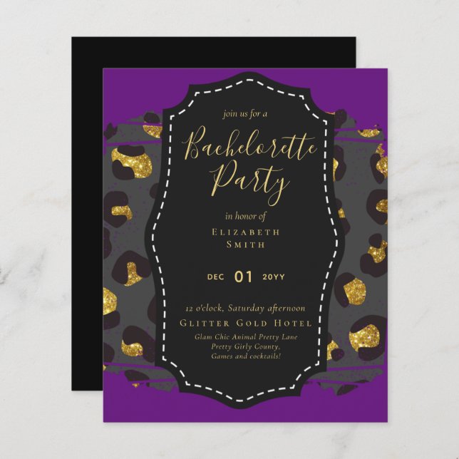 LeahG Söt Girly Bachelorette Glam Animal Prints (Fram/baksida)