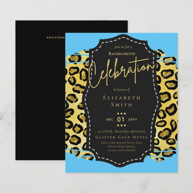LeahG Söt Girly Bachelorette Glam Animal Prints (Fram/baksida)
