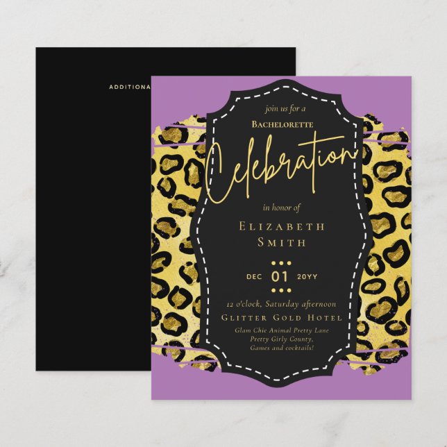 LeahG Söt Girly Bachelorette Glam Animal Prints (Fram/baksida)