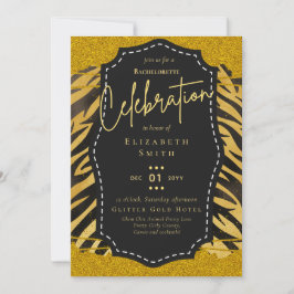 LeahG Söt Girly Bachelorette Glam Animal Prints Inbjudningar