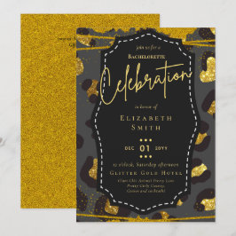 LeahG Söt Girly Bachelorette Glam Animal Prints Inbjudningar
