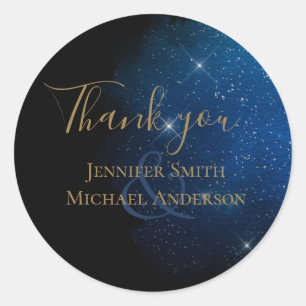 LeahG Starry Night Galaxy Tack Stickers Runt Klistermärke
