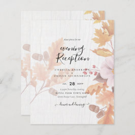 LeahG Terracotta Höst löv bröllopsinbjudan
