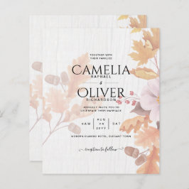 LeahG Terrakotta Höstlöv Bröllopsinbjudan