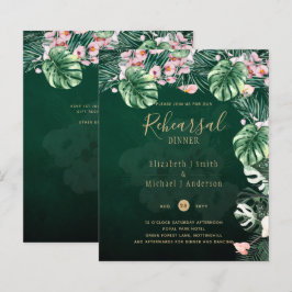 LeahG Tropical Grönt Rosa Blommigt Löv Bröllop