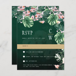 LeahG Tropical Grönt Rosa Botanical Bröllop