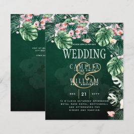 LeahG Tropical Grönt Rosa Botanical Bröllop