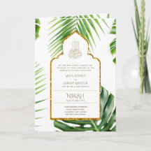 LeahG Tropical Löv Islamic Wedbjudande bjudande in