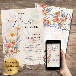 LeahG Vår Summer Boho Blommigt Flower Bröllop Inbjudningar