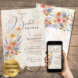 LeahG Vår Summer Boho Blommigt Flower Bröllop Inbjudningar