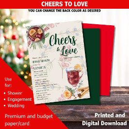 LeahG Winter Cheer Mulled Vin Shower Bröllop Inbjudningar