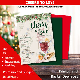 LeahG Winter Mulled Vin Möhippa Bröllop Inbjudningar