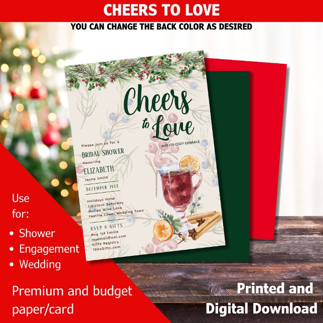 LeahG Winter Mulled Vin Möhippa Bröllop Inbjudningar (Skapare uppladdad)