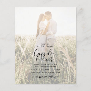 LeahG Winter Wedding Aqua Blue Grönt INBJUDAN Flygblad