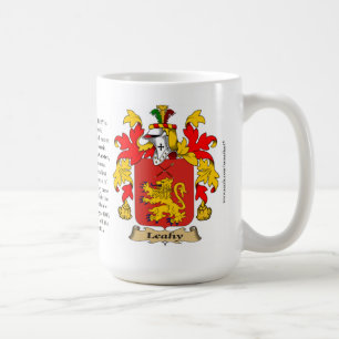 Leahy, ursprung, det menande och vapenskölden kaffemugg