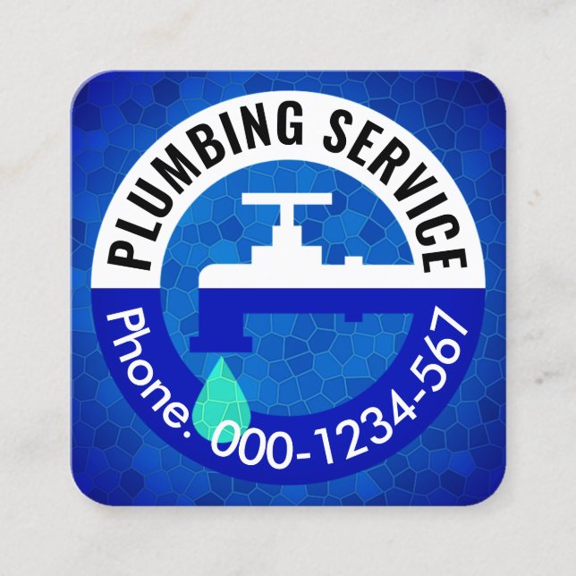 Leaking Faucet In Crystal Water Fyrkantigt Visitkort (Framsida)