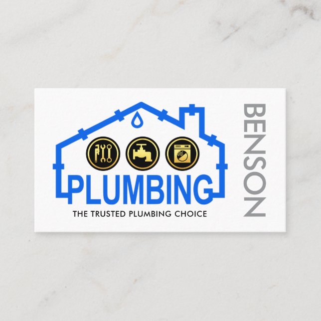 Leaking Home Pipe Frame Plumbing Visitkort (Framsida)