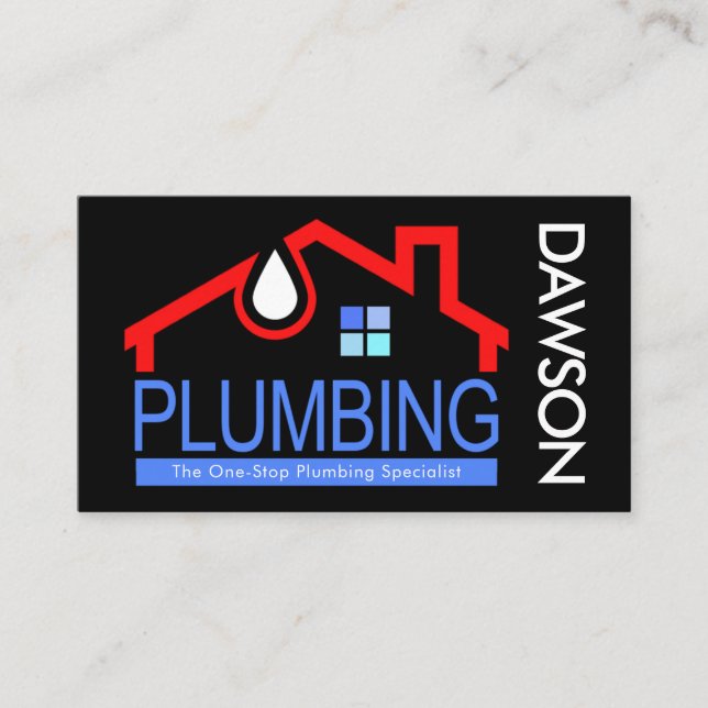Leaking Home Plumbing Service Visitkort (Framsida)