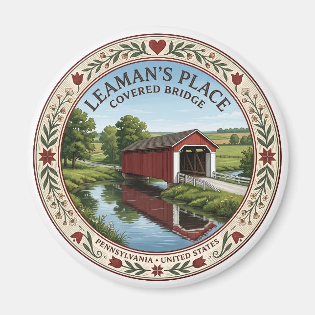 Leaman's Place Övertäckta Bron Paradiset Magnet (Framsidan)